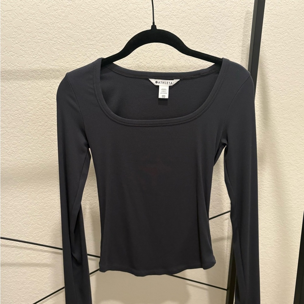 Athleta Ribbed Scoop Neck Long Sleeve